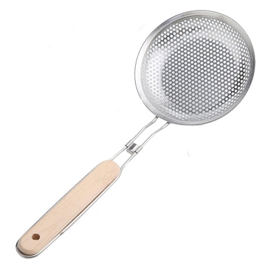 Picture of Frying strainer/Large Oil Strainer With plastic Handle/Tel Chakni -Stainless Steel