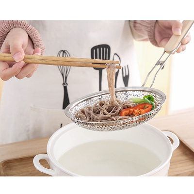 Picture of Frying strainer/Large Oil Strainer With plastic Handle/Tel Chakni -Stainless Steel
