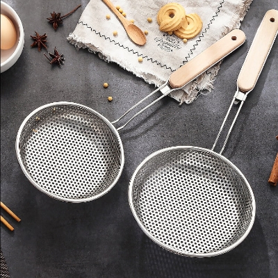 Picture of Frying strainer/Large Oil Strainer With plastic Handle/Tel Chakni -Stainless Steel
