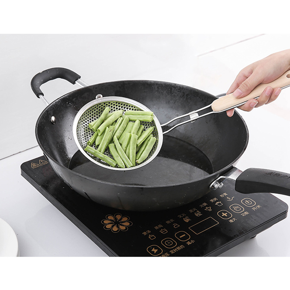 Picture of Frying strainer/Large Oil Strainer With plastic Handle/Tel Chakni -Stainless Steel