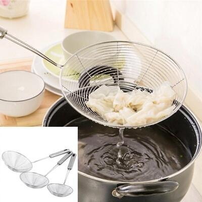 Picture of 8 inch Frying strainer/ Large Oil Strainer/ Deep Fry Strainer for Kitchen/ Tel Chakni -Stainless Steel/Stainless Steel Deep Frying Spoon Oil Strainer Net Fryer Kitchen