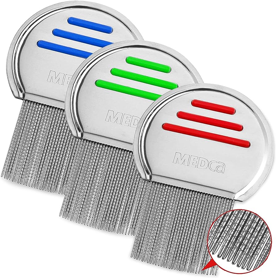 Picture of Lice and Nit Egg Free Treatment Professional Stainless Steel Lice Removal Comb - Hair Brush