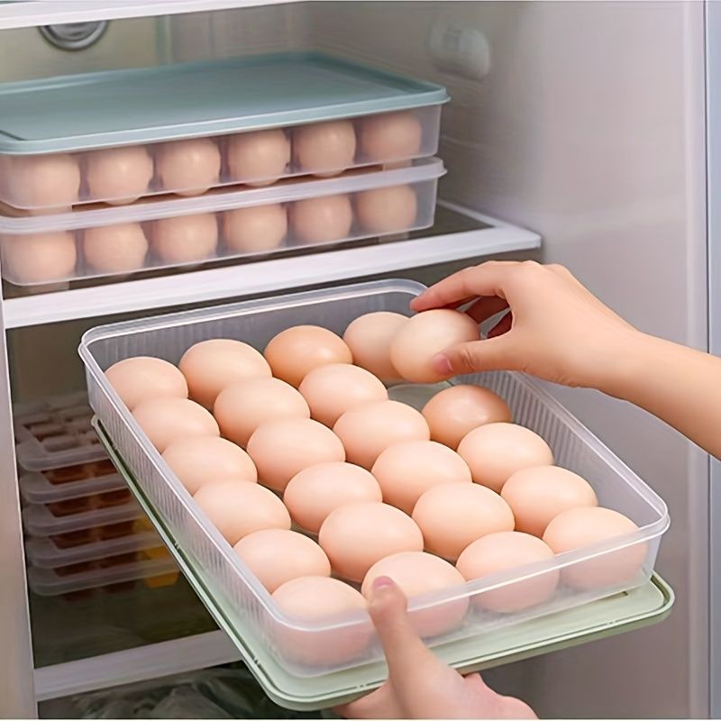 Picture of 24 grid Egg Storage Box Food Container Refrigerator Storage Box Household Kitchen Transparent Box Egg Box Rack egg organiser