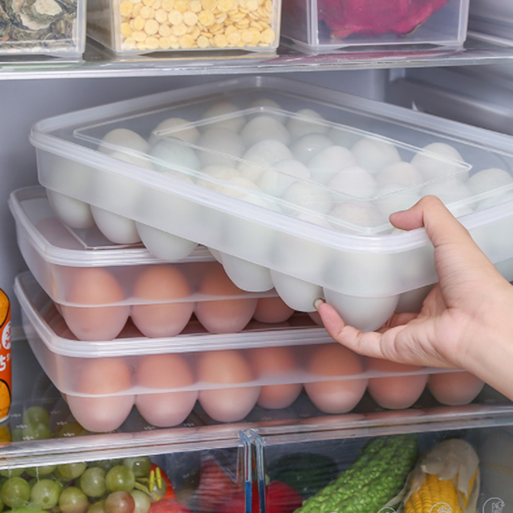 Picture of 24 grid Egg Storage Box Food Container Refrigerator Storage Box Household Kitchen Transparent Box Egg Box Rack egg organiser