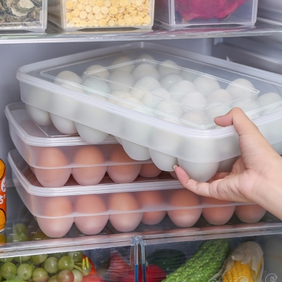 Picture of 24 grid Egg Storage Box Food Container Refrigerator Storage Box Household Kitchen Transparent Box Egg Box Rack egg organiser