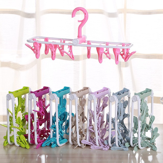 Picture of 12 pis folding cloth hanger baby cloth hanger cloth clip
