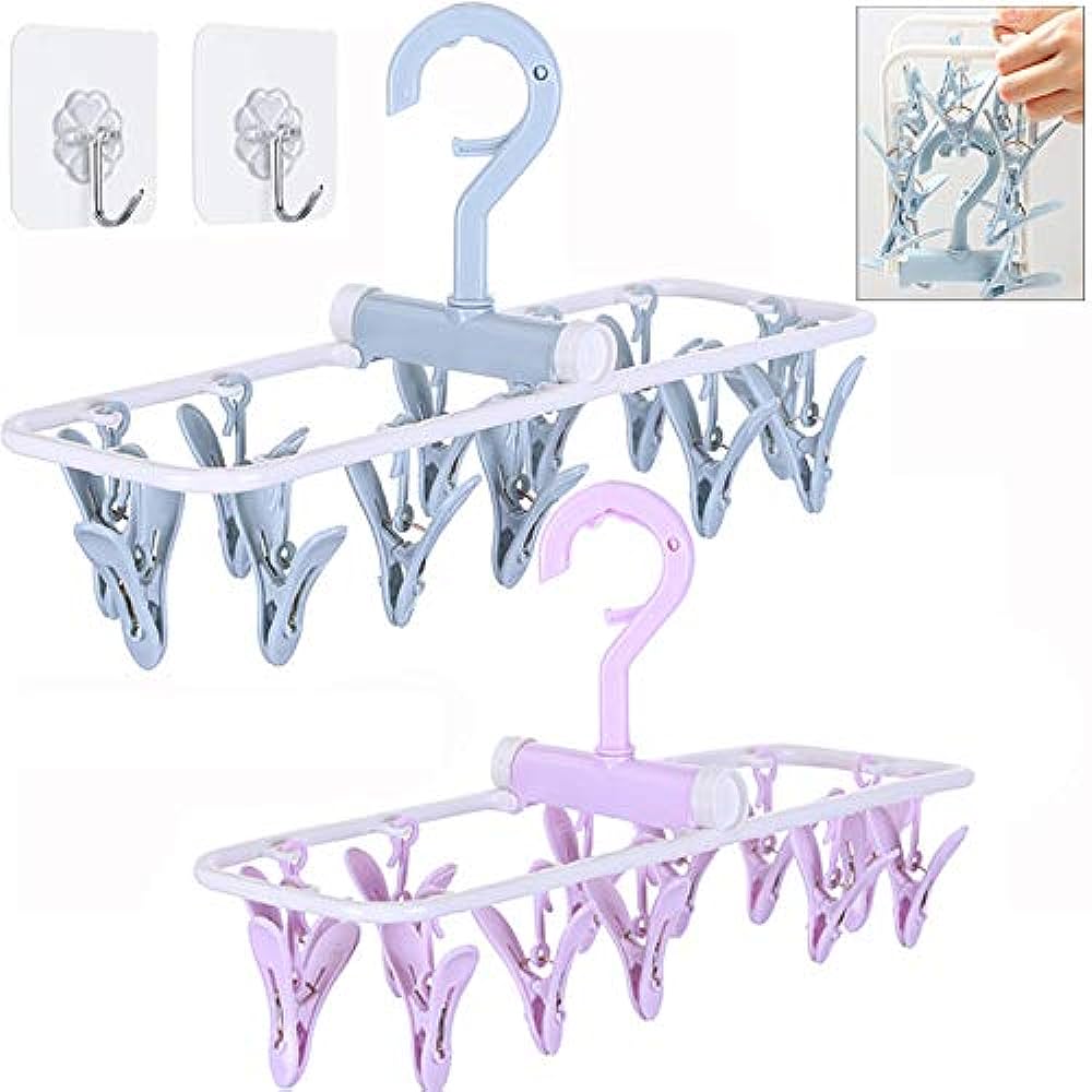 Picture of 12 pis folding cloth hanger baby cloth hanger cloth clip
