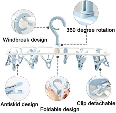 Picture of 12 pis folding cloth hanger baby cloth hanger cloth clip