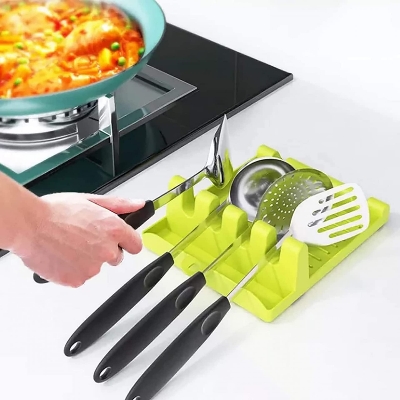Picture of Plastic Spatula Holder, Kitchen Organizer for Fork, Spoon, Spoon Storage Shelf, Pot Holder spoon spetula rester