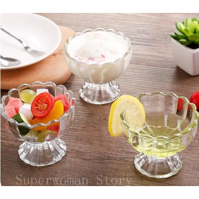 Picture of Crystal Clear Glass Ice Cream/Dessert Bowl Set (6 Pieces) OLiLA N008