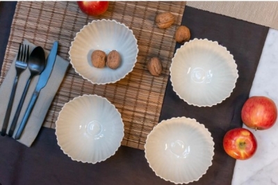 Picture of Ceramic curry bowl /Beef bowl /Chicken bati LOTUS CABAGE SHAPE