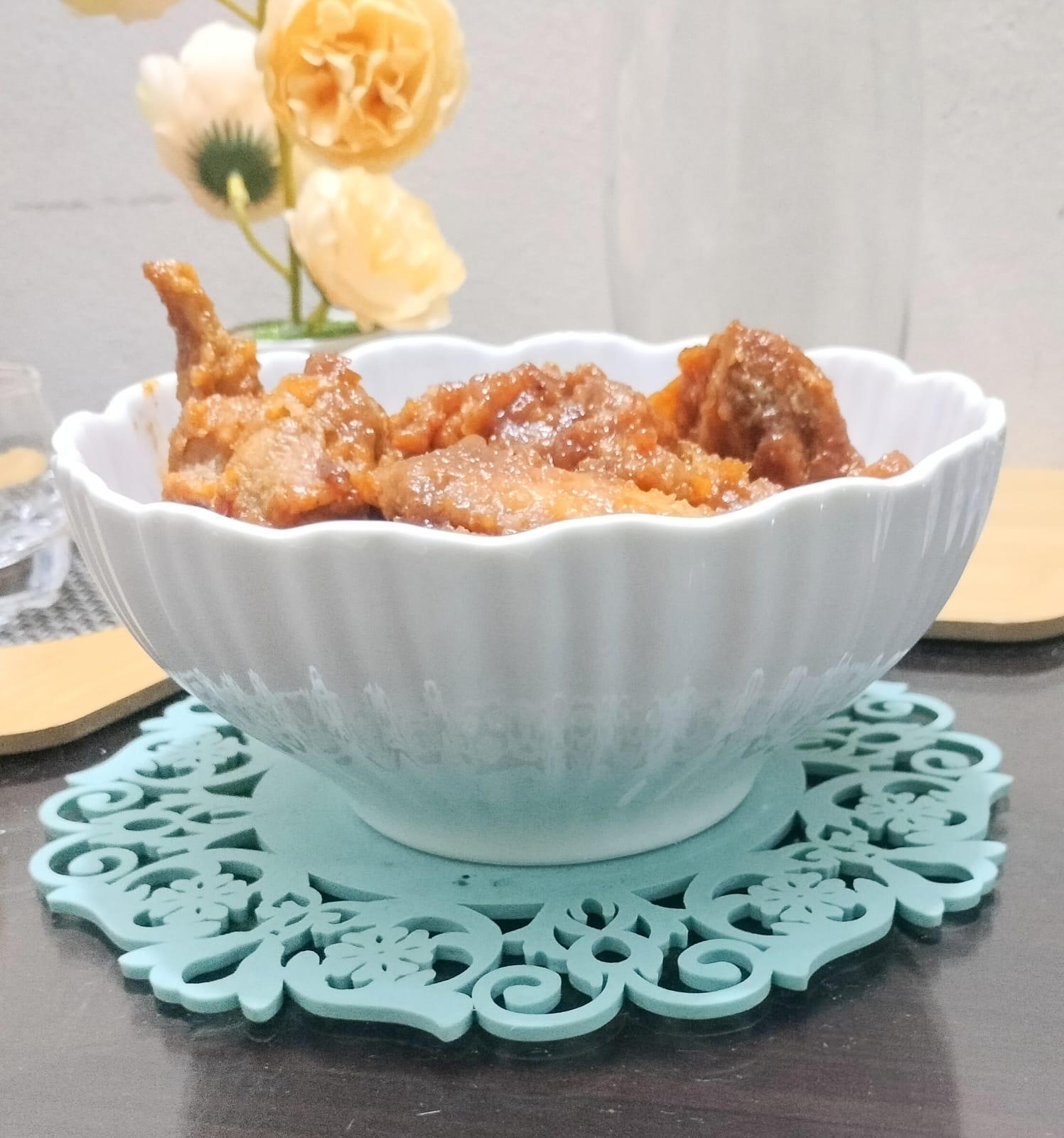 Picture of Ceramic curry bowl /Beef bowl /Chicken bati LOTUS CABAGE SHAPE
