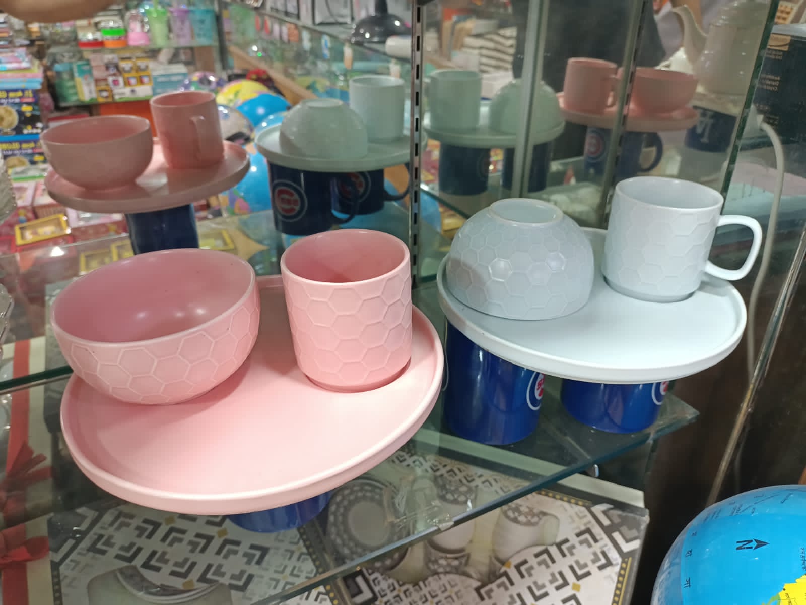 Picture of Ceramic soup mug tray set 3 pis set snacks set