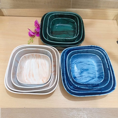 Picture of 4pis Square ceramic murbel color Serving Dish,