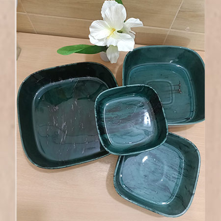 Picture of 4pis Square ceramic murbel color Serving Dish,