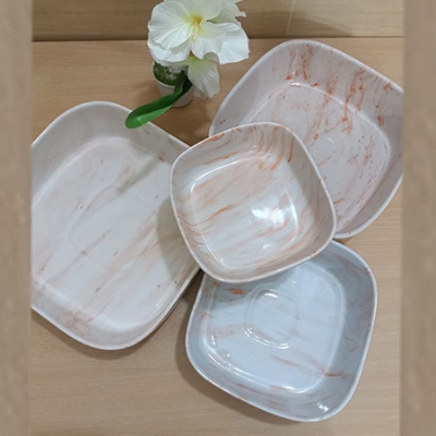 Picture of 4pis Square ceramic murbel color Serving Dish,