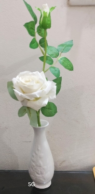Picture of 8" ceramic flower vas with artifitial rose stick   Home Decoration Item - artificial flower
