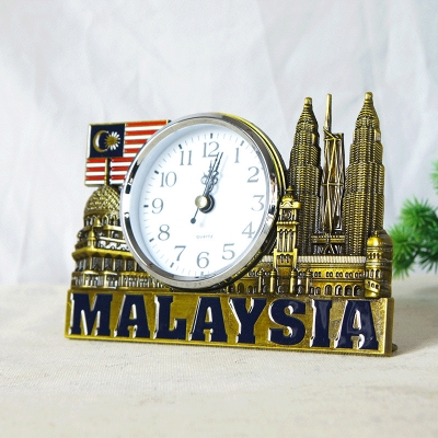 Picture of Silent Twin Tower Clock Vintage Desktop Timepiece for Home Decor Bedroom