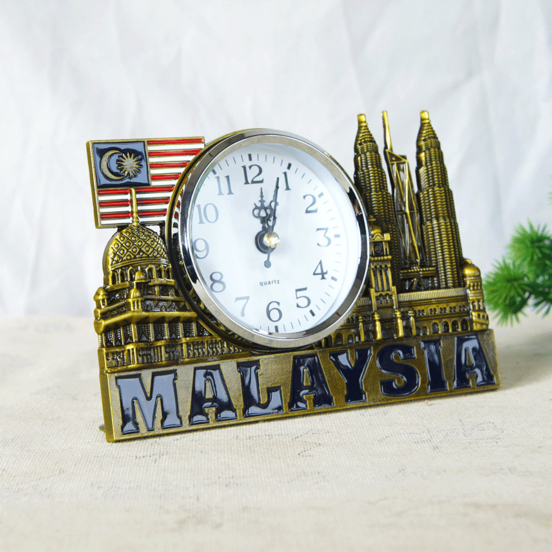 Picture of Silent Twin Tower Clock Vintage Desktop Timepiece for Home Decor Bedroom