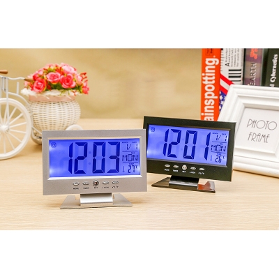 Picture of Digital LCD Date & Temper Led Light Alarm Clock For Table Decoration