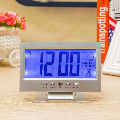 Picture of Digital LCD Date & Temper Led Light Alarm Clock For Table Decoration