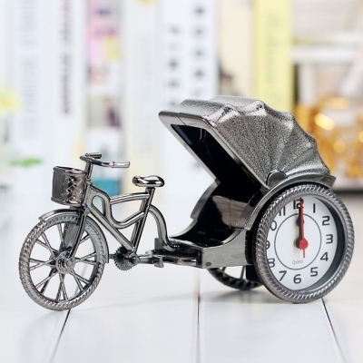 Picture of Classic Rickshaw Desk Clock Vintage Retro Alarm Shelf Clock Desktop Table Clocks Home Office Decor Birthday Gifts