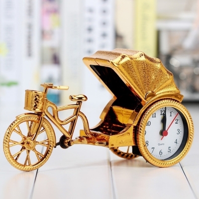 Picture of Classic Rickshaw Desk Clock Vintage Retro Alarm Shelf Clock Desktop Table Clocks Home Office Decor Birthday Gifts