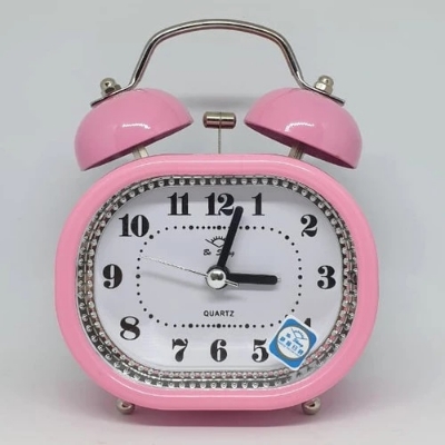Picture of Small Analog Twin Bell Alarm Clock, Cute Triangle Shape with Backlight and Loud Alarm to Wake You Up