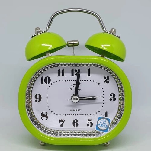Picture of Small Analog Twin Bell Alarm Clock, Cute Triangle Shape with Backlight and Loud Alarm to Wake You Up