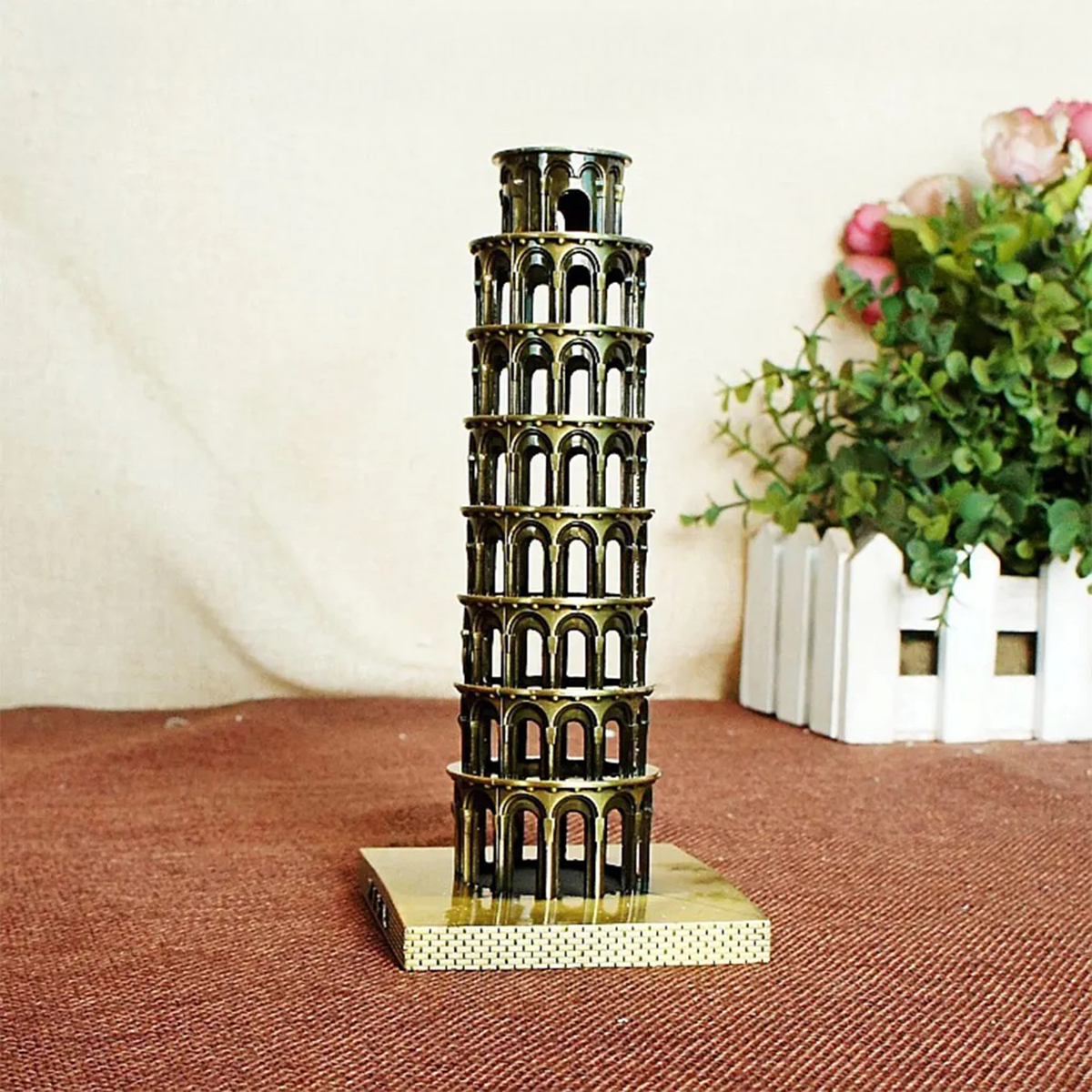 Picture of Leaning Tower of Pisa Metal Model, Bronze Alloy European Style Home Decoration, Available in Small and Large Sizes