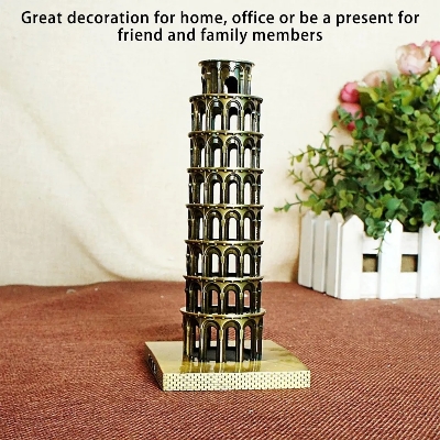 Picture of Leaning Tower of Pisa Metal Model, Bronze Alloy European Style Home Decoration, Available in Small and Large Sizes