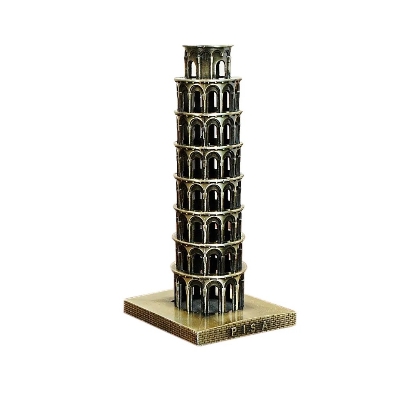 Picture of Leaning Tower of Pisa Metal Model, Bronze Alloy European Style Home Decoration, Available in Small and Large Sizes