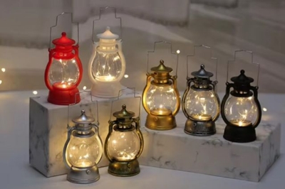 Picture of LED Vintage Lantern Battery Operated Lantern Outdoor Hanging Antique Lamp for Camping Garden Patio Home Thanksgiving Christmas
