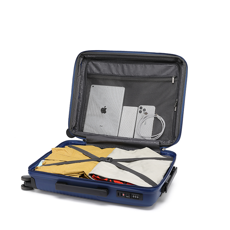 Picture of International Leaves King  Family Size TSA Lock Travel Trolley Luggage-2006 (Blue)