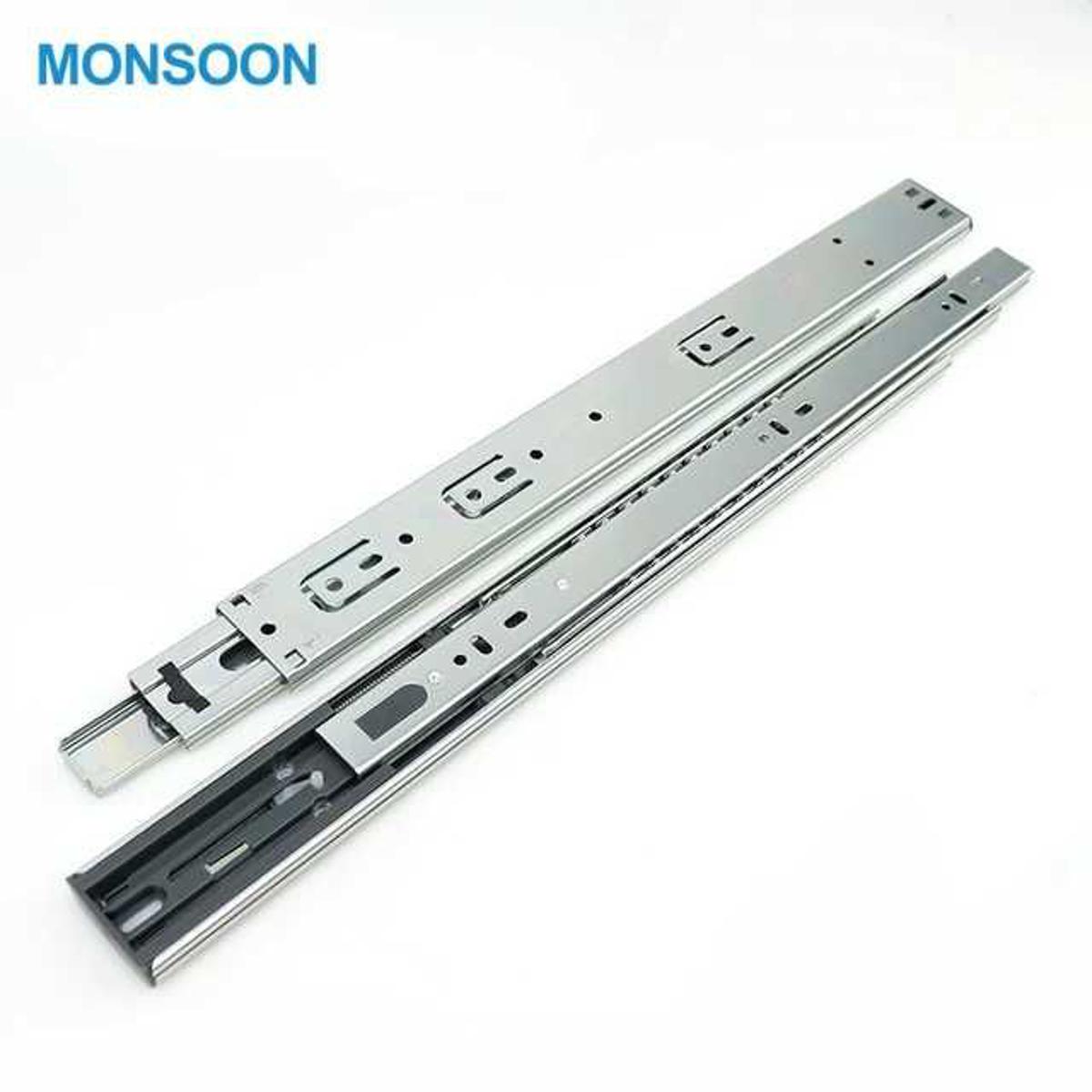 Picture of 18" SS 3Part Hydraulic Drawer Slider(set=2ps)Heavy Runners Ball Bearing Drawer Slides Rail Telescopic Metal Duty