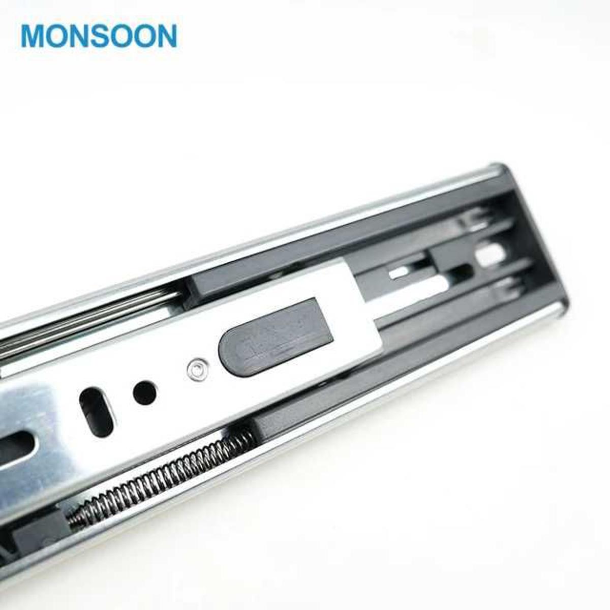 Picture of 12" SS 3Part Hydraulic Drawer Slider(set=2ps)Heavy Runners Ball Bearing Drawer Slides Rail Telescopic Metal Duty