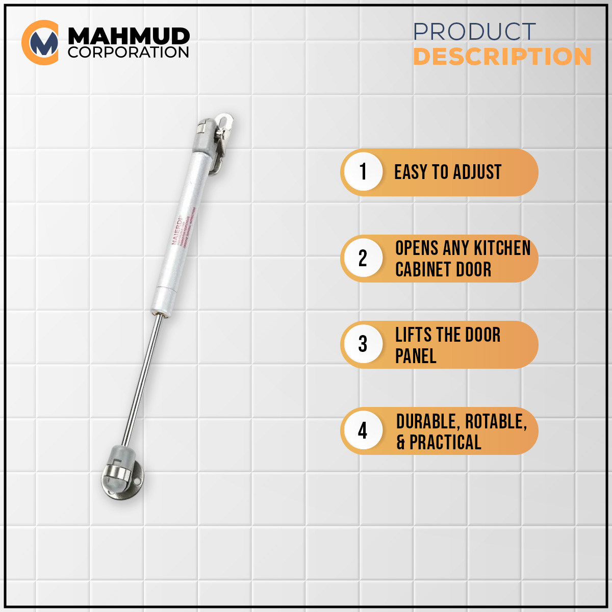 Picture of Unique Make - Door lift Pnuatic Support 100N Hydraulic Gas Spring/Rod for Cabinet-MHN - Innovative Design - Expression of Yourself