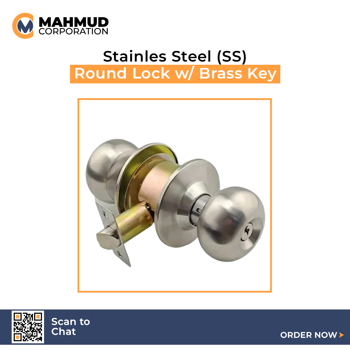 Picture of Stainless Steel Round/Mortise Lock,with brass key