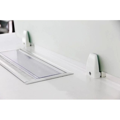 Picture of 2ps Silver Sneeze Guard Clamp Support Office Desk Partition Holder Adjustable Table Securing Screen Clip-MHN