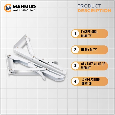 Picture of High Quality - 2ps 8 "Adjustable Triangle Foldable Table Support Shelf Brackets - Easy to Use And Maintain - Reliable and Durable