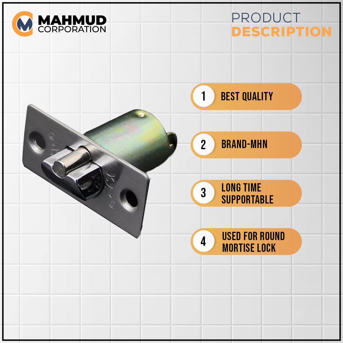 Picture of Round Lock's Lever 60mm 70mm Lock Single latch Tongue Universal latch