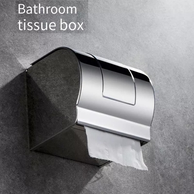 Picture of New creative stainless steel gold tissue holder box toilet waterproof tissue holder toilet toilet paper holder