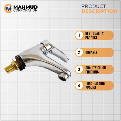 Picture of Bathroom Sink Chrome Finish Single Handle Basin Faucet Water Tap