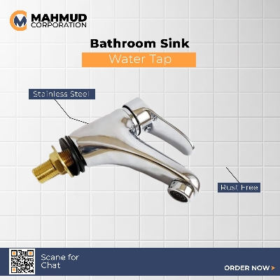 Picture of Bathroom Sink Chrome Finish Single Handle Basin Faucet Water Tap