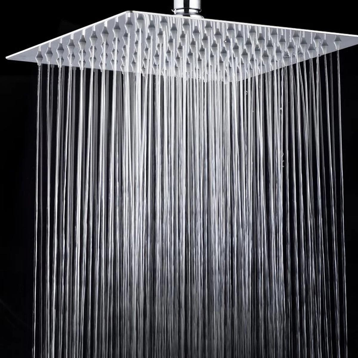 Picture of (8")Square Stainless Steel Ultra-thin Showerhead Bath Rainfall Shower Head Chrome Finish Rain Shower for Bathroom