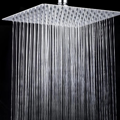 Picture of (8")Square Stainless Steel Ultra-thin Showerhead Bath Rainfall Shower Head Chrome Finish Rain Shower for Bathroom