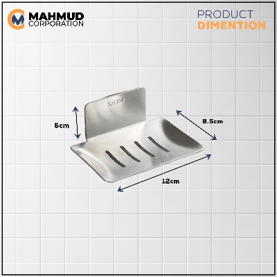 Picture of 1pc 304 Stainless Steel Soap Holders Storage Rack with Free Nail Glue Punch Free for Bathroom Kitchen Silver