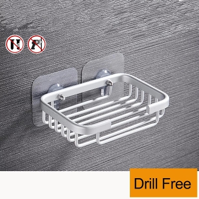 Picture of Soap Rack Wall Mounted Soap Holder Stainless Steel Soap Sponge Dish Bathroom Accessories Soap Dishes Self Adhesive
