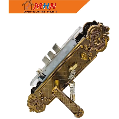 Picture of High Security System Main Door Handle Lock with Brass key
