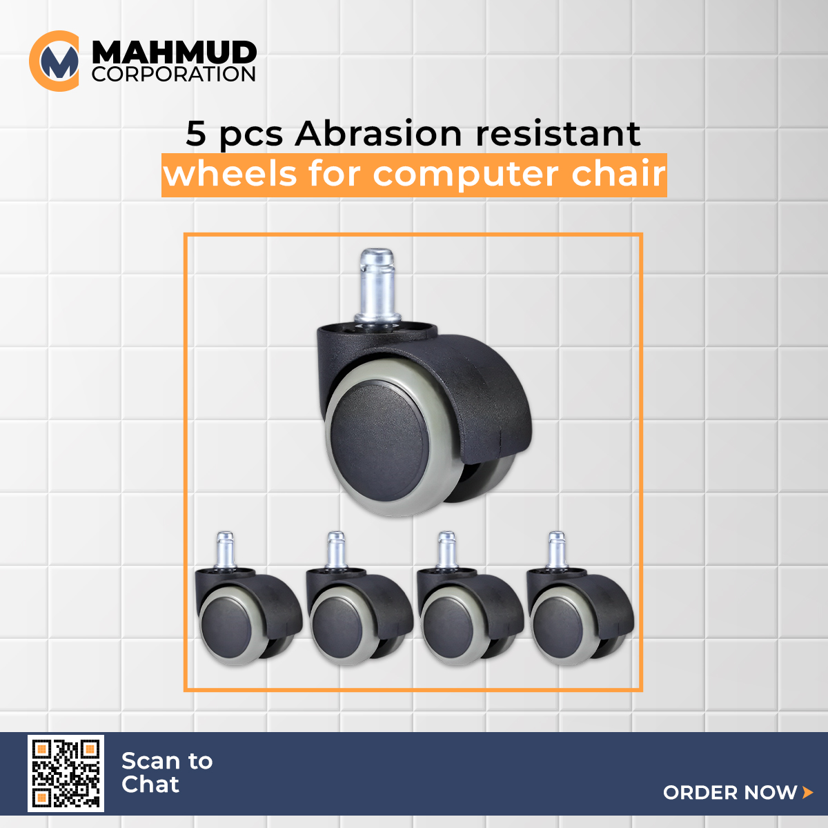 Picture of 5pcs Abrasion resistant silent wheel rubber wheels  5p-MHN